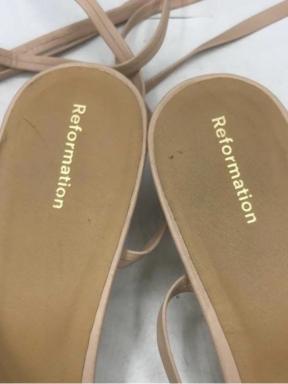 Reformation Carina Tan Rose Lace-Up Sandals - Picture 4 of 6